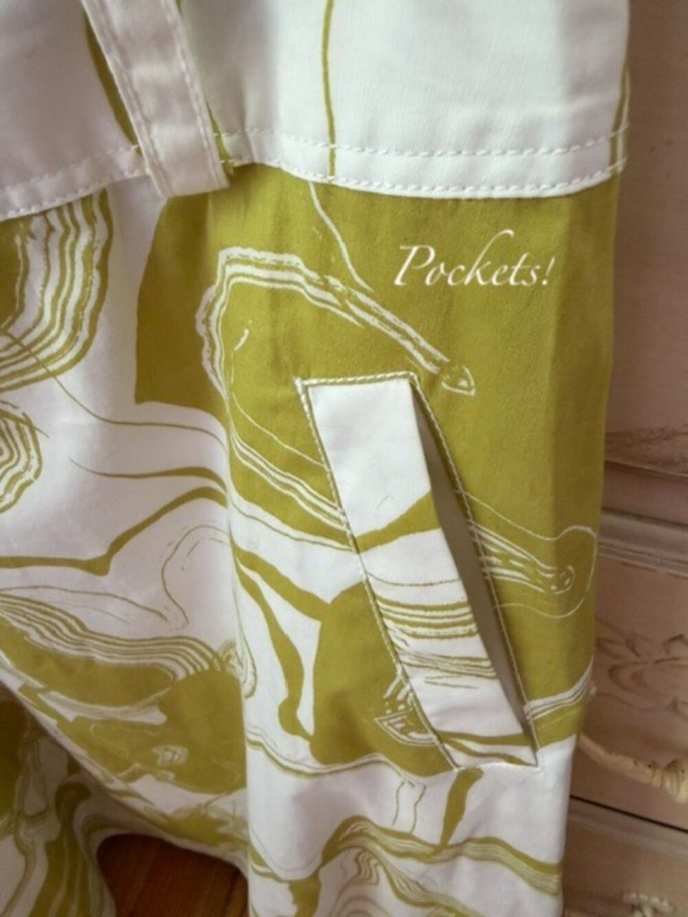 Worthington Dark Yellow/White Tropical Maxi Skirt- size 10 with pockets - Picture 2 of 9